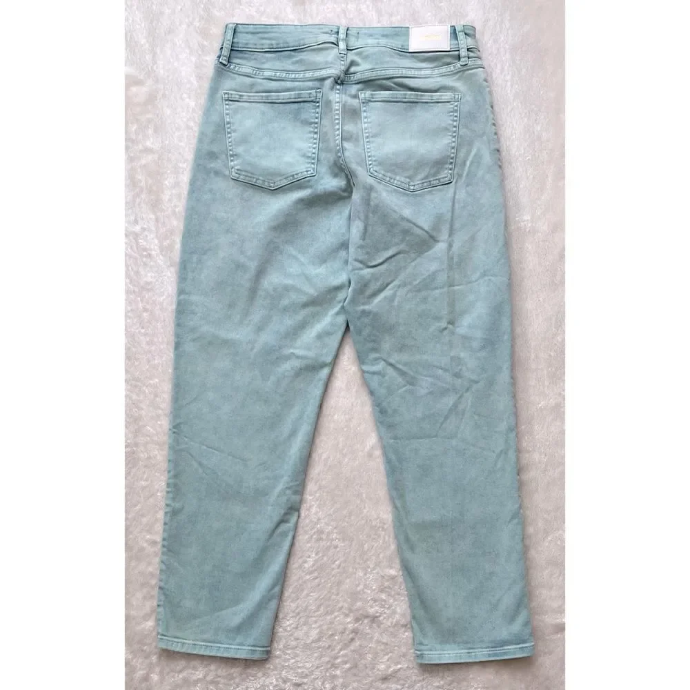 NWT Express Mid Rise Mint Green Tinted Boyfriend Jeans, Size 8R